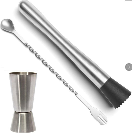 Stainless Steel Wine Mixing Stick Ice Breaker Lemon Pounding Popsicle Measuring Cup Bar Supplies